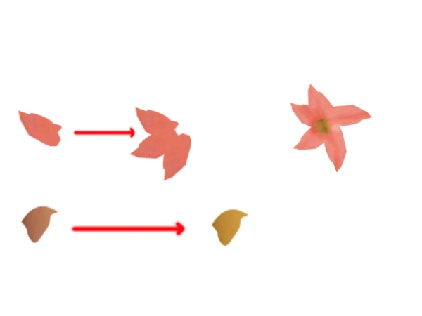 Creation of Pink Flowers: Step 4
